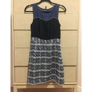 Blue and Black Bodycon Dress with Pockets